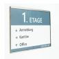 Preview: Tuerschild Vitrum G aus Glas und Edelstahl DIN A4